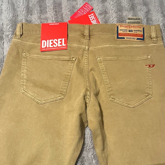 Diesel Khaki Casual Trousers - Picture 3 of 4